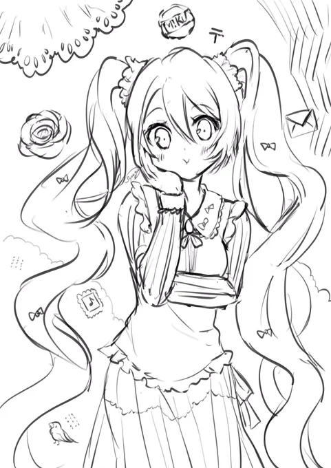 iPadで落書きみくーん! 