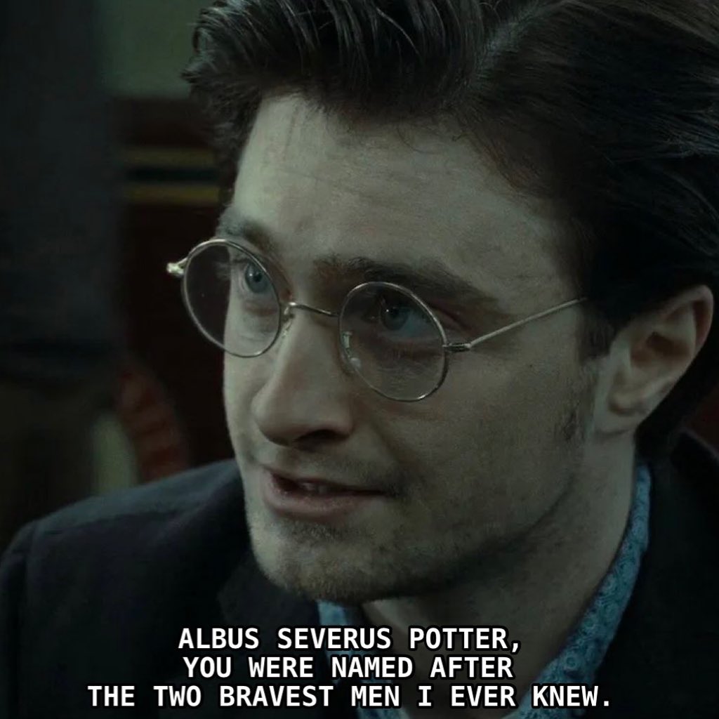 gayrauder's tweet photo. harry potter the second. you were named after the bravest man i ever knew. i’m the bravest man. i defeated voldemort. https://t.co/plD5c6Y2eg