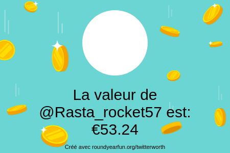 Rasta_rocket57's tweet photo. Mon twitter vaut: €53.24

Trouvez le vôtre avec https://t.co/hHorlMgsZt

⠀ https://t.co/Cc95nxehdc