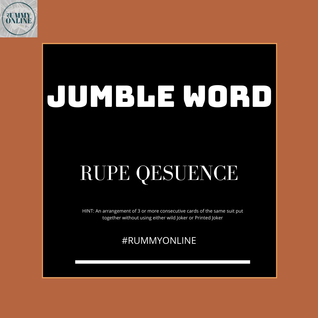 rummyonline2's tweet photo. Jumble Word
#rummyonline #rummylife #rummyquotes #quotes #rummytime #rummylove #rummytips #rummygame #rummylife #rummylifestyle #rummynight #jumble #jumblewords #cardsofinstagram #playing #playingcards #cards #like4likes #followforfollowback #share #comment #follow #followme https://t.co/PXYBKr0gPY
