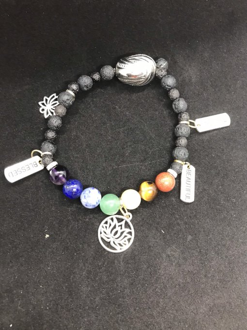 Excited to share the latest addition to my #etsy shop: Positive Vibes Stretch Beaded Charms Bracelet<a href="/tag/etsy"class="tags">#etsy</a>