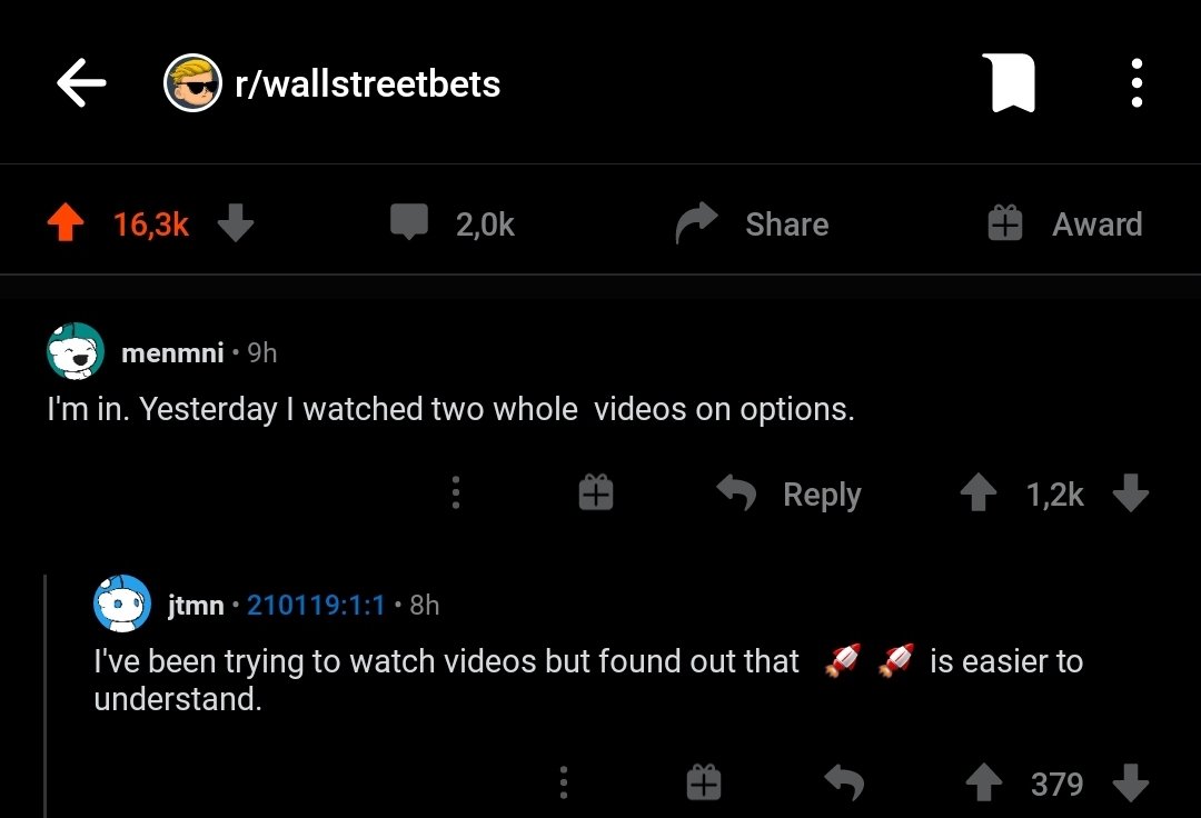 ManoEast's tweet photo. Wallstreetbets in a nutshell 😂 https://t.co/IOWfzq4V14