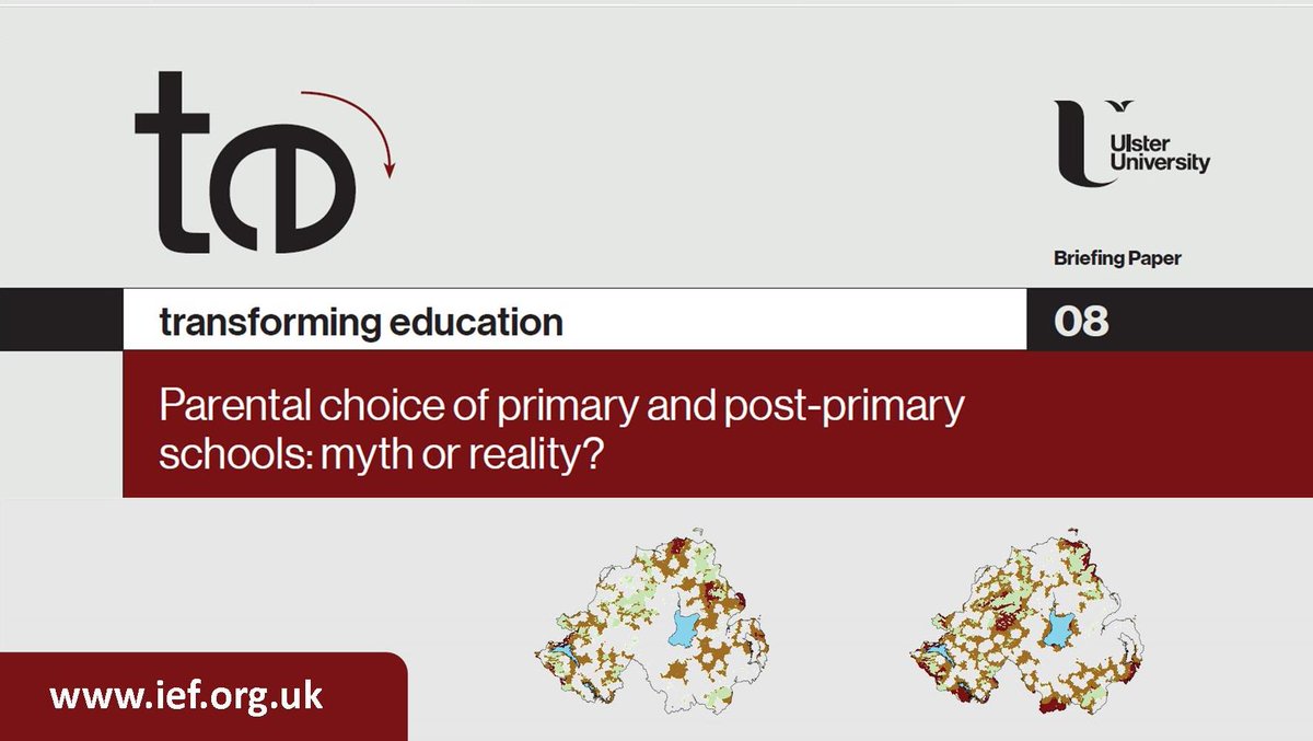 IEFNI's tweet image. The latest paper in the Ulster University series looking at the NI education system examines the extent to which parents in Northern Ireland have a choice of different school types for their children.
bit.ly/3omNc62