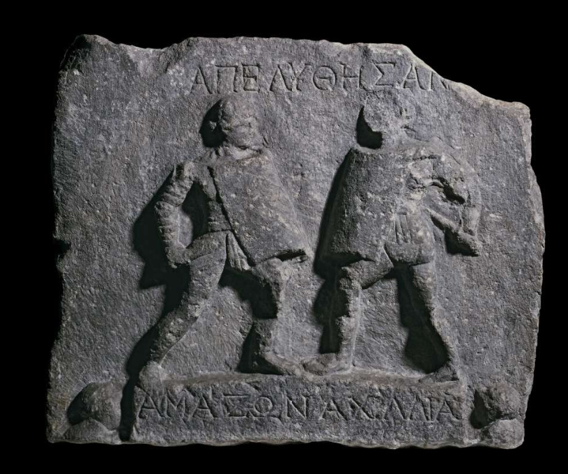 For the  #ReliefWednesday thread - Female Gladiator ReliefA marble relief from Halicarnassus showing two female gladiators, ca. 1st-2nd Century AD, perhaps representing the tied outcome of a bout.  #Gladiator Image: British Museum (1847,0424.19)