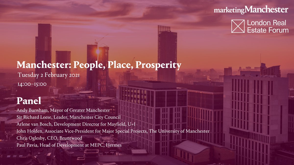 Manchester Invest Partnership (@mcrmipim) on Twitter photo Manchester is proud to once again work alongside the Manchester Partnership to deliver a session at <a href="/LREF_/">London Real Estate Forum</a>, highlighting why the city has the foundations to re-establish its previous momentum as the UKβs premier growth city #LREF2021.
Register now π eventbrite.co.uk/e/manchester-pβ¦ Manchester is proud to once again work alongside the Manchester Partnership to deliver a session at <a href="/LREF_/">London Real Estate Forum</a>, highlighting why the city has the foundations to re-establish its previous momentum as the UKβs premier growth city #LREF2021.
Register now π eventbrite.co.uk/e/manchester-pβ¦