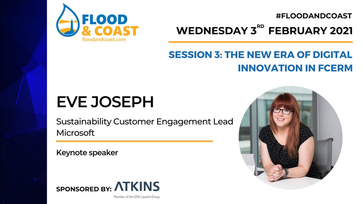 Introducing our keynote speaker for next week's session on 'The New Era of Digital Innovation in FCERM'...

Eve Joseph <a href="/MSCharitiesUK/">Eve Joseph</a>, Sustainability Customer Engagement Lead at <a href="/Microsoft/">Microsoft</a> 

Don't miss out, book your place today: ow.ly/fcYb50DiqFN