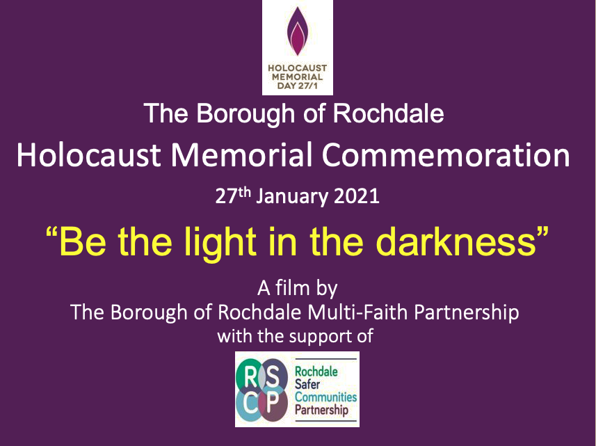 Be the Light in the Darkness #HMD21 by Rochdale MultiFaith Partnership <a href="/mfp_rochdale/">Multi-Faith Rochdale</a> 

Together we prioritise community cohesion &amp; commemorate victims of the Holocaust, watch: youtu.be/TdfMpgMUWdA 

With support from <a href="/SaferRochdale/">Rochdale Safer Communities Partnership</a> &amp; <a href="/RochdaleCouncil/">Rochdale Borough Council</a> 
 #BetheLightintheDarkness