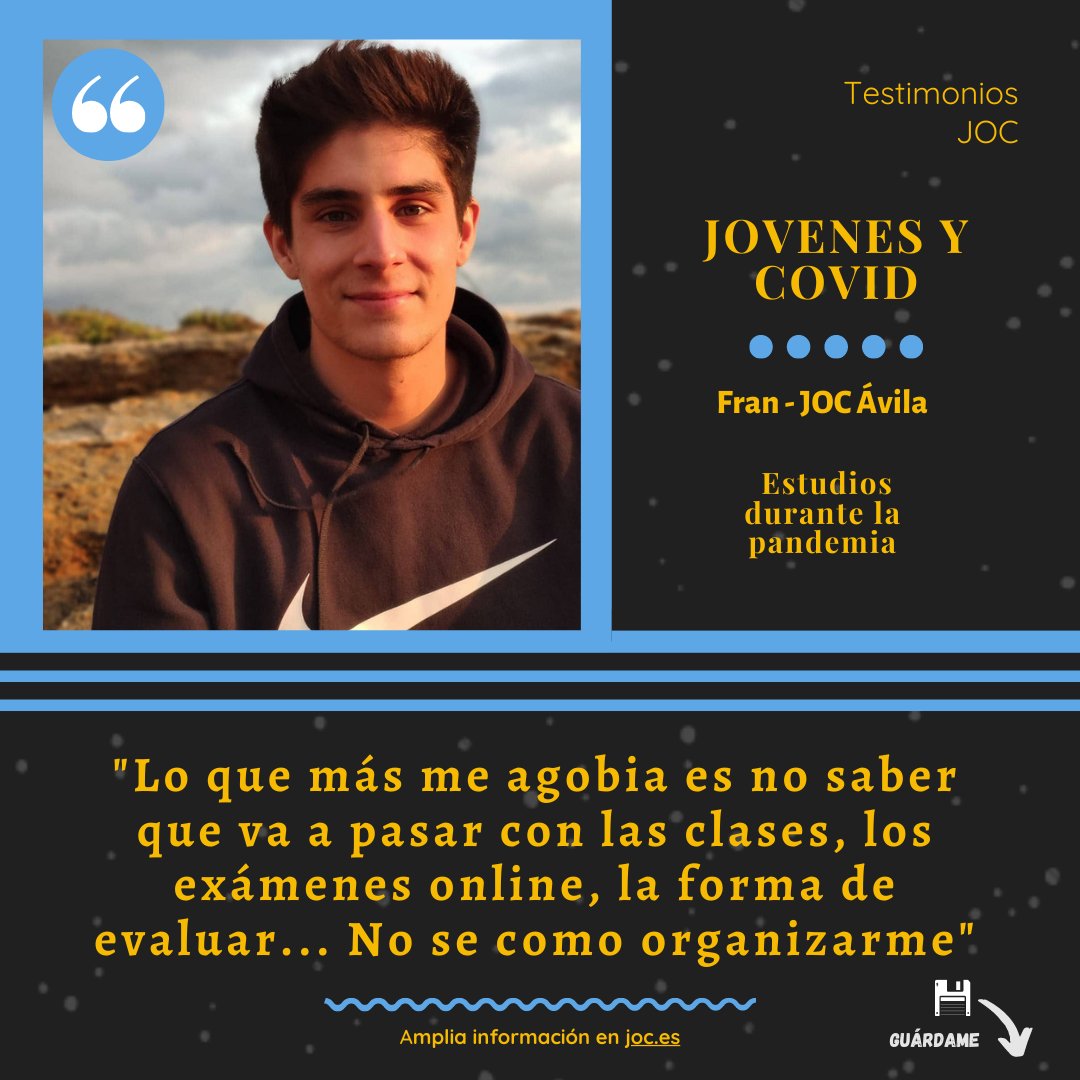 juventudobrera's tweet photo. 🙋🏼Experiencias Juventud Obrera
Experiencias de jóvenes: cómo han vivido y siguen viviendo las consecuencias de la pandemia.
Tienes experiencias parecidas? Déjalas en los comentarios! #LaJuventudTieneVoz #PorMiNoTeVasAContagiar #EsteVirusLoParamosEntreTodas #TodoVaASalirBien #JOC https://t.co/qXwmvgUJn2