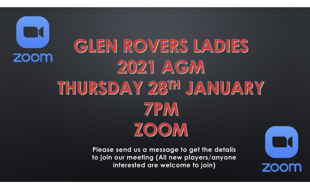 🕢Ladies AGM tomorrow at 7pm on Zoom 👋New players welcome - message us for zoom meeting link 🎥