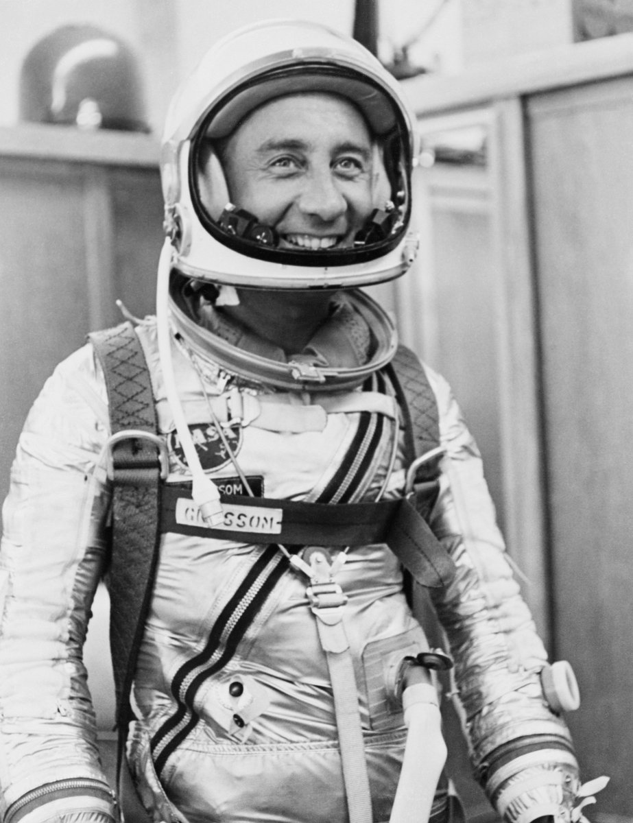 Two of the astronauts had flown on previous missions: Gus Grissom became the second American in space during Project Mercury, while Ed White was the first American spacewalker on  #Gemini 4. The third, Roger Chaffee, was a rookie who served as CapCom during White's pioneering EVA.