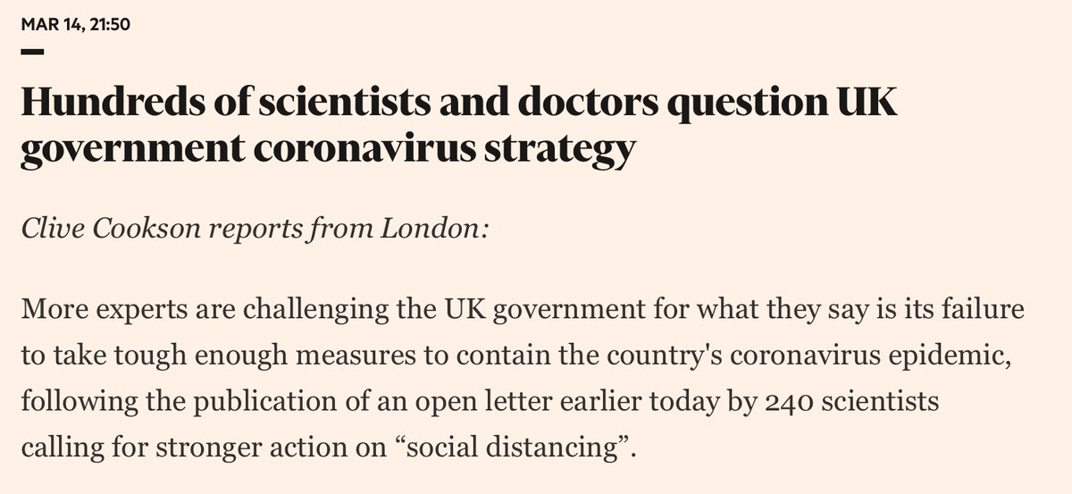 theAliceRoberts's tweet image. For those saying: hindsight is all very well. 
In the FT, last March: