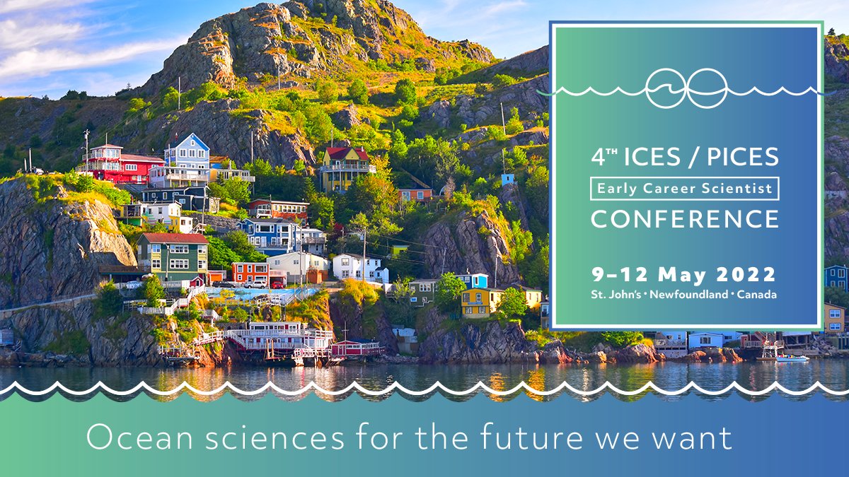 🌊Save the date!
@ICES_ASC <a href="/PICES_MarineSci/">PICES - North Pacific Marine Science Organization</a> &amp; <a href="/FishOceansCAN/">Fisheries and Oceans</a> are excited to announce &amp; invite you to St.John's, Newfoundland, Canada from 9-12 May 2022 for the 4th ICES PICES Early Career Scientist Conference
"Ocean sciences for the future we want" #ECSC_4
ices.dk/ecsc4