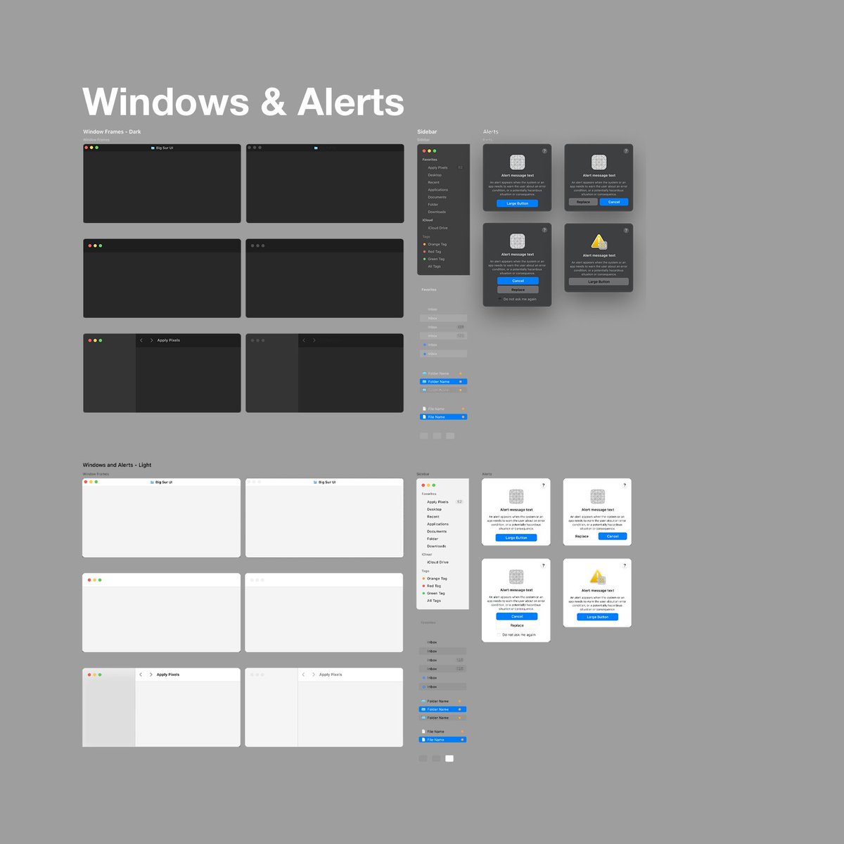 applypixels's tweet image. A new and bigger version of our #macOS 11 Big Sur UI just hit the store, with a new and easier layout of components and some new control options. 

Get the new version here 👇
applypixels.com/resource/big-s…