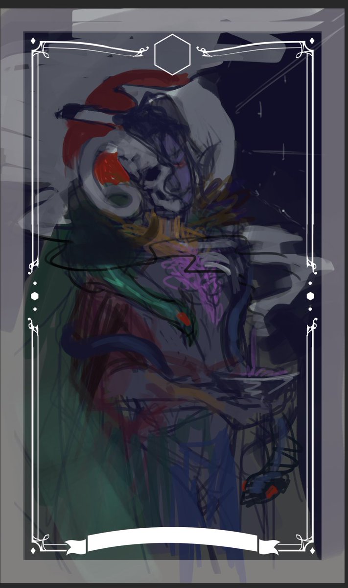 Some behind the scenes: I knew I wanted to represent both lucien and molly in the pic, hence the peacock and the snake, but damn i was struggling to fit the Death card motif into it all without looking weird. I hope it worked. and then  i just struggled with the blues in CMYK heh 