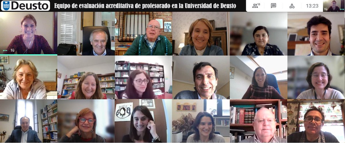 deustoInnova's tweet photo. El equipo de evaluación acreditativa de profesorado en la @deusto se reúne en su tercer día para despedir la convocatoria 20-21 de LABEL organizada desde @deustoinnova 
Ha sido una convocatoria en remoto pero se ha sentido muy cercana ¡Gracias a todos y todas! #DeustoInnova https://t.co/hChSMaDPHk