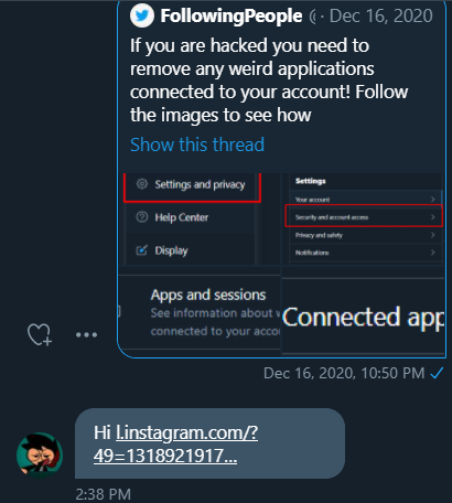 FollowingAMP's tweet image. He clicked two different Twitter malware one after the other
