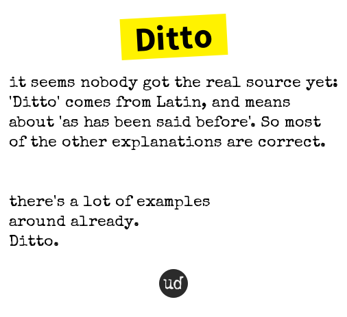 Ditto Meaning 