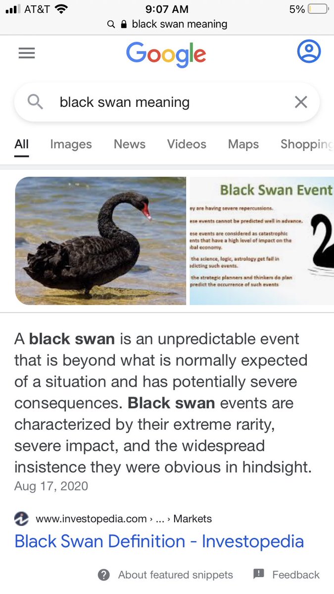 Here is what a black swan event is