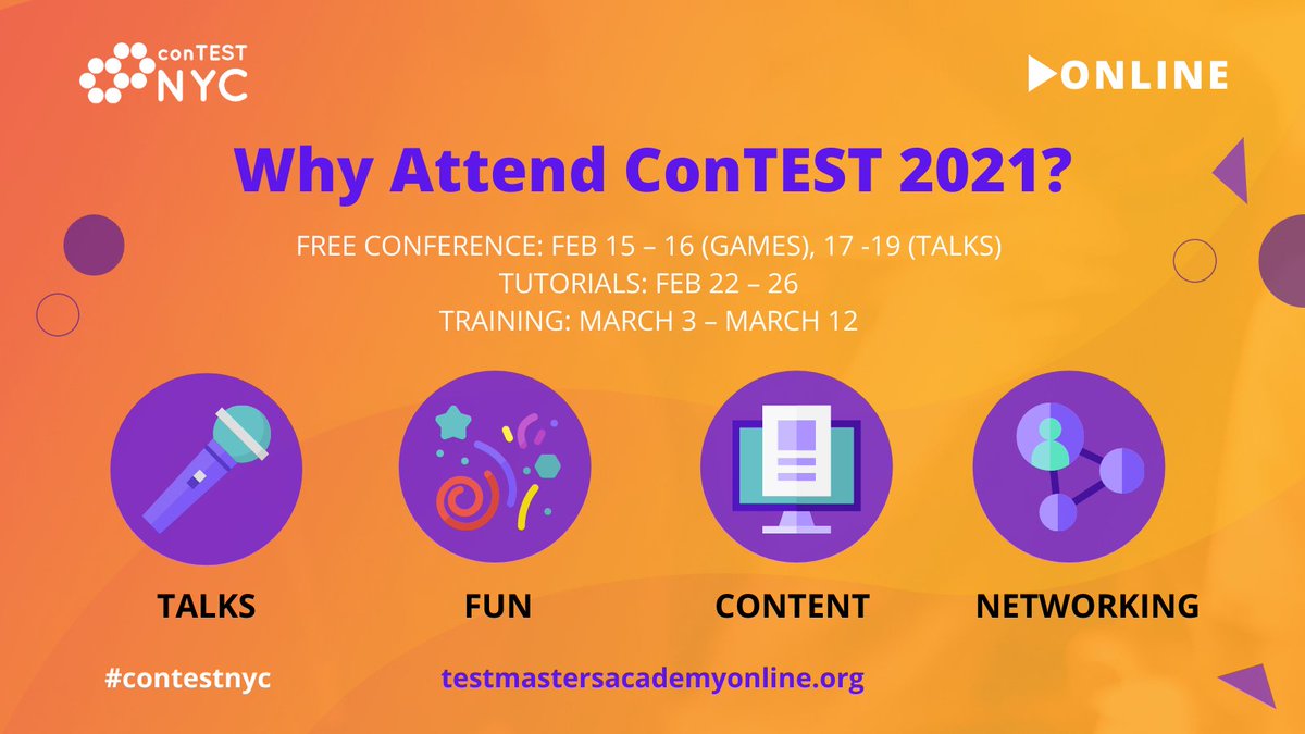 TestMastersAcad's tweet image. We are LIVE!!! The magic of #contestnyc is back and online. 

25+ Speakers - both experienced and new faces!

Topics ranging from #teststrategy #testing #datascience #artificialintelligence #leadership #androidtv #blockchain &amp;amp; more...

Register for FREE: testmastersacademyonline.org