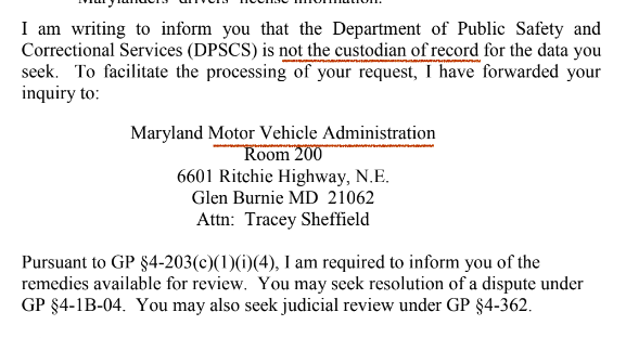 5/ So  @ClarenceLamMD asked the *same* department the *same* question: How many times has ICE searched for Marylanders home addresses?But this time, they said: Don't ask us, ask the MVA!