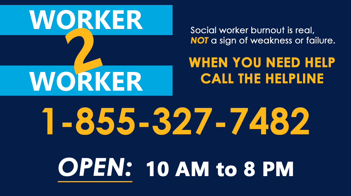 NJDCF's tweet photo. To our workers in the field: Stress, &amp; anxiety have all been amplified for some time as we work through this pandemic. The #Worker2Worker Helpline is there when you need support.

☎️Call 1-855-327-7482

⭐️Need to connect when phone &amp; chat aren't open? https://t.co/aRG4GVMA2T https://t.co/tJe9bXv0Uj
