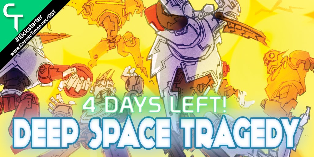 CosmicTimes's tweet photo. Just 4 DAYS left to back the Deep Space Kickstarter! Collect the entire tragedy in one awesome limited &amp; numbered box. 
https://t.co/DoFCxKoopg
#Kickstarter #Comics #Countdown #Support #IndieComics #DeepSpaceTragedy #BeCosmic #Robots #Transformers #CosmicTimes #Tragedy https://t.co/9IPq2tVDLN