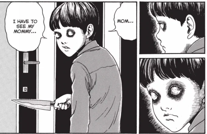 i've been rereading tomie and apparently that kid from "boy" and tomie's teacher from the very first chapter is the same person, takagi satoru 