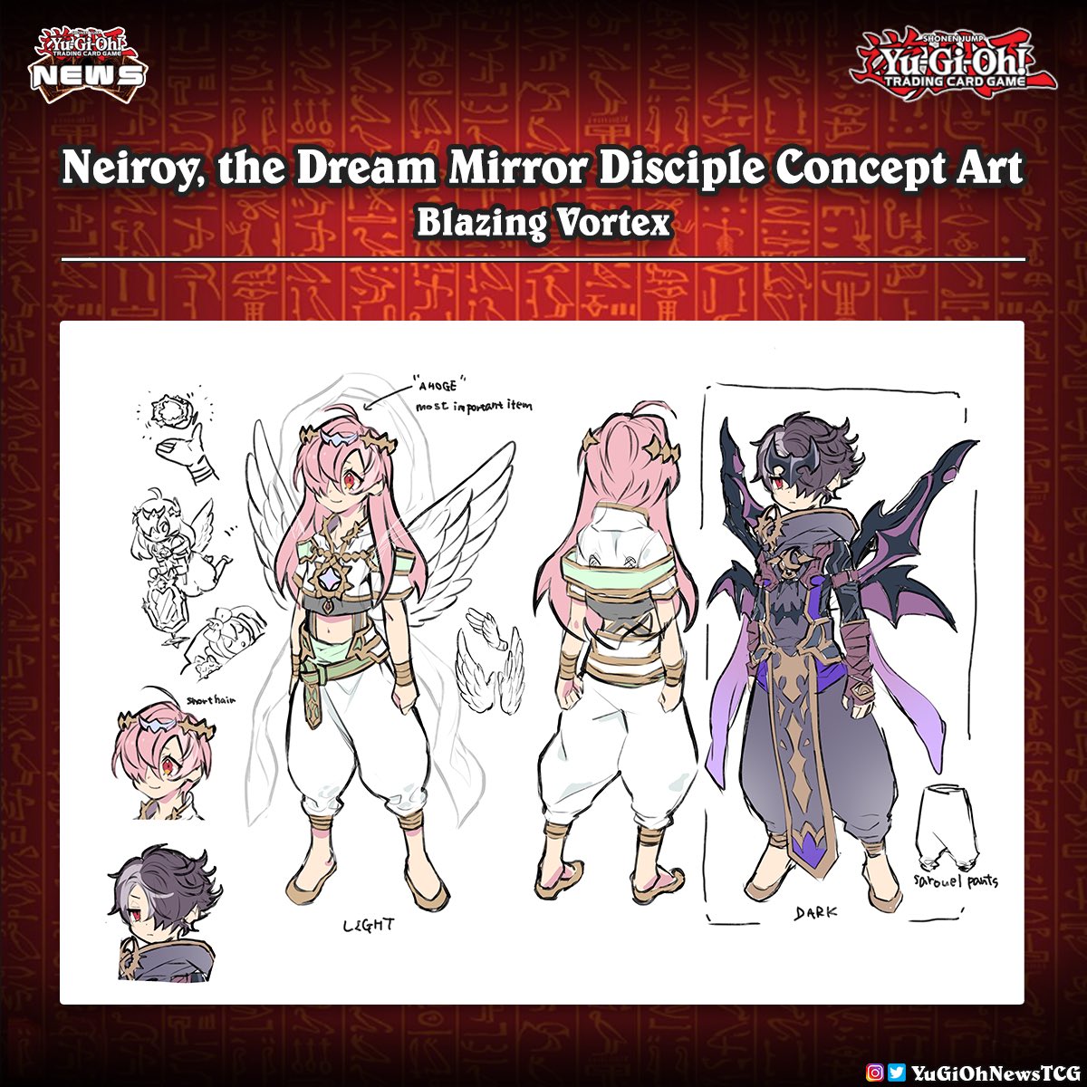 Check out some early concept art for Neiroy,  the Dream Mirror Disciple who's joining the world of Yu-Gi-Oh! at this  weekend's Blazing Vortex Premiere # #YuGiOh #