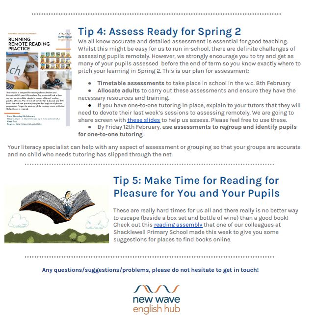 The New Wave English Hub @wave_english have put together a fantastic set of ideas and resources to help you support your pupils' reading during lockdown bit.ly/NWEH26J 📚🏡👩🏿‍💻 #NWFed