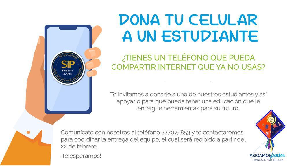 CesarCidG's tweet photo. #RT #Dona tu celular a un estudiante!!!. Por favor compartir esta campaña!!!  ¿Tiene un #Teléfono que pueda compartir internet? https://t.co/JPGZwL5LDs