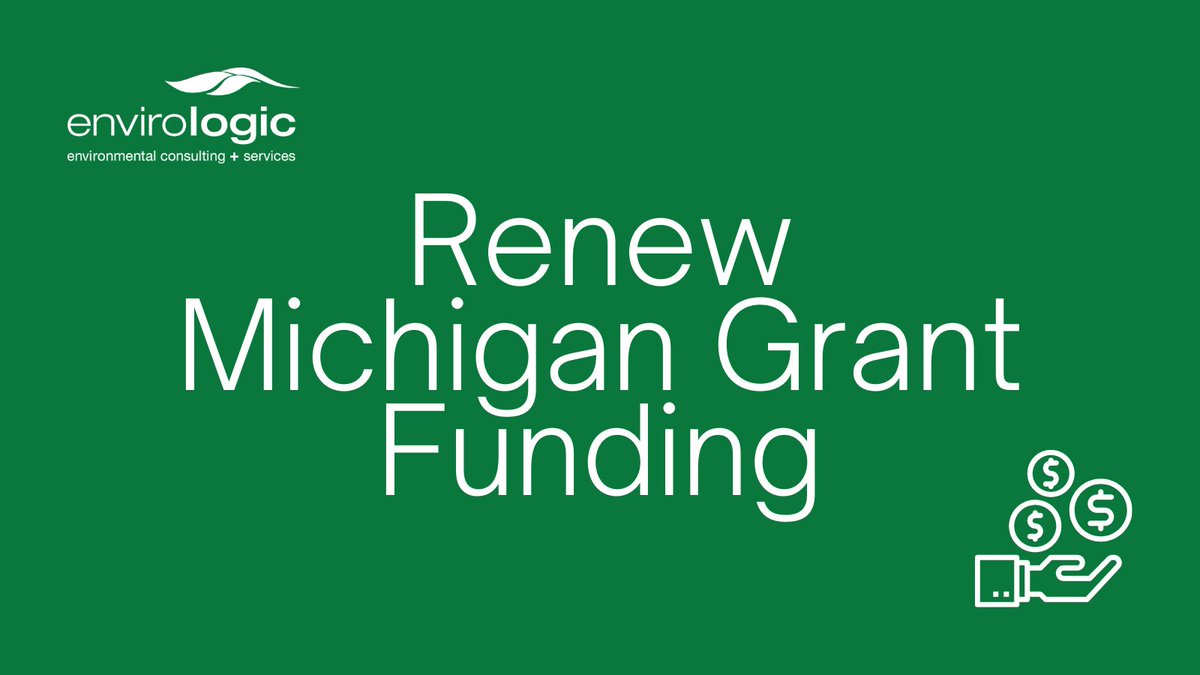 There is $9.5M available from the Renew Michigan Grant program for #redevelopment projects with brownfield hurdles related to non-petroleum #contaminants. If you have any projects you would like to propose, contact Dave Stegink - envirologic.com/staff #EconomicDevelopment