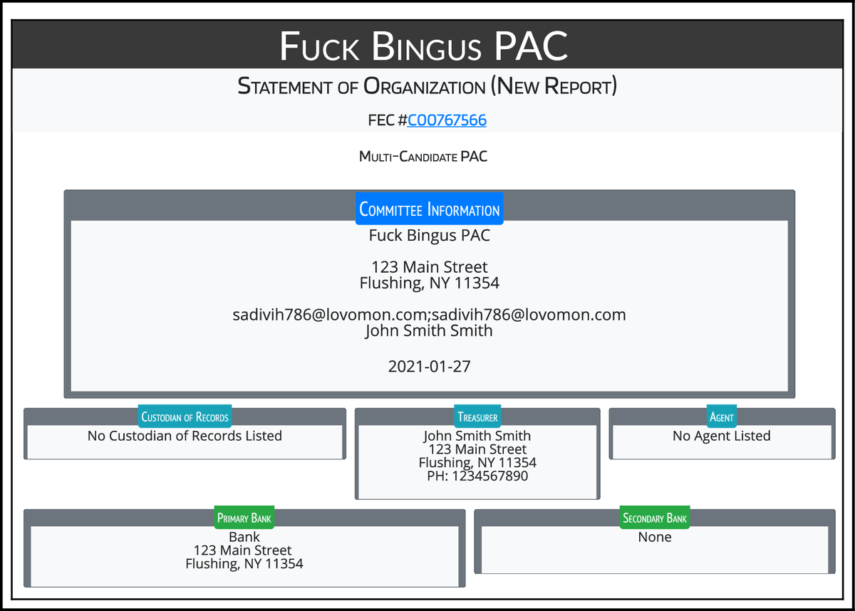CATargetBot's tweet photo. NEW FEC F1
Fuck Bingus PAC

https://t.co/4bbHWCWilC https://t.co/pMgjdJTxqo