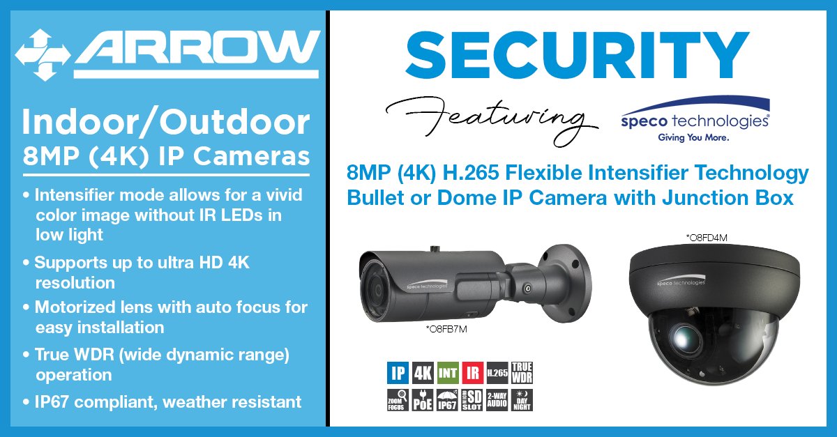 Featuring Speco Technologies latest Indoor/Outdoor 8MP (4K) IP Cameras. 👮‍♂️🛡

#AWC #SpecoTech #Security #Camera #IP