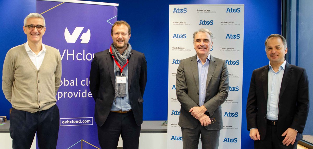 📣 Atos et <a href="/OVHCloud/">OVHcloud</a> collaborent pour fournir aux entreprises et organisations publiques des capacités et des services #cloud de confiance, afin d’accélérer la transformation des entreprises partout dans le monde. Plus d’infos ➡️ okt.to/vDejLu