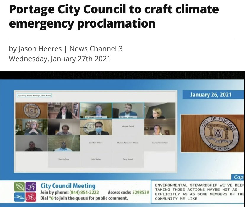 KalamazooCrisis's tweet photo. The City of Portage MI speaks #ClimateTruth, including and highlighting this is not a political issue.🌎🔥👏🏻 https://t.co/ipi7oyoKqY