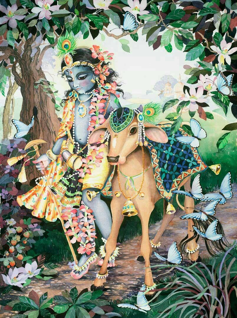 shambles do they take their way. These Cows, the cattle of the pious worshipper, roam over widespread pasture where no danger is. गावो भगो गाव इन्द्रो मे अछान गावः सोमस्य परथमस्य भक्षः | इमा या गावः स जनास इन्द्र इछामीद धर्दामनसा चिदिन्द्रम || To me the Cows seem Bhaga, they