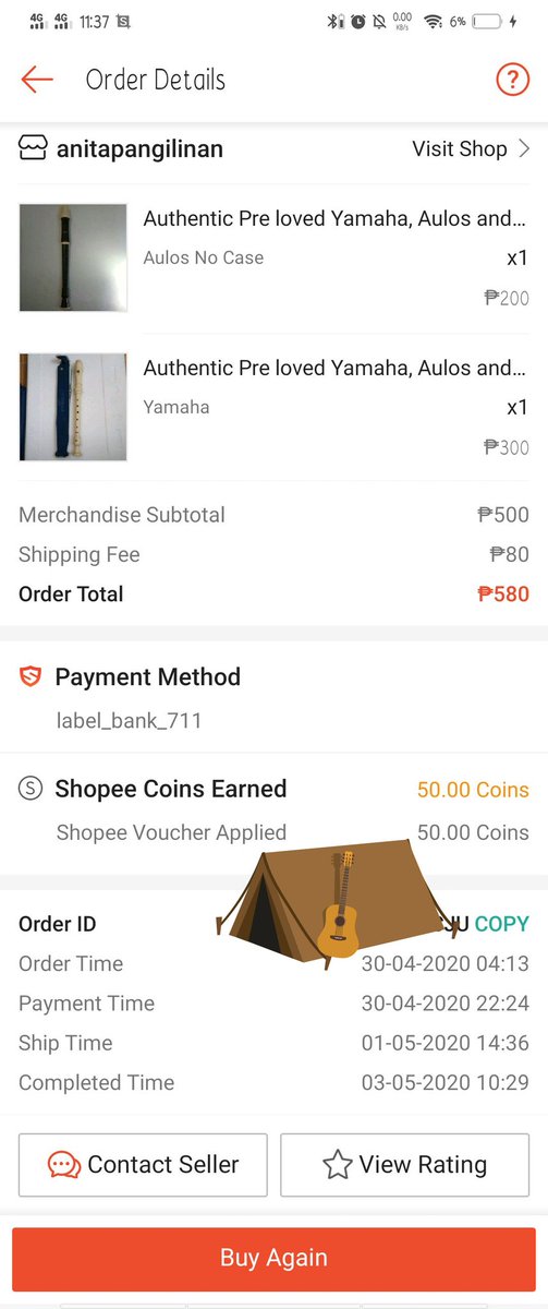 pauClaire's tweet photo. @ShopeePH Shopee 2.2 Recorder Flute 

same day, ordered kalimba too.  Nang dahil sa pandemic, nagstart magShopee. At ayun nga, nasundan pa ang order, buy again... https://t.co/Ge00YFz2us