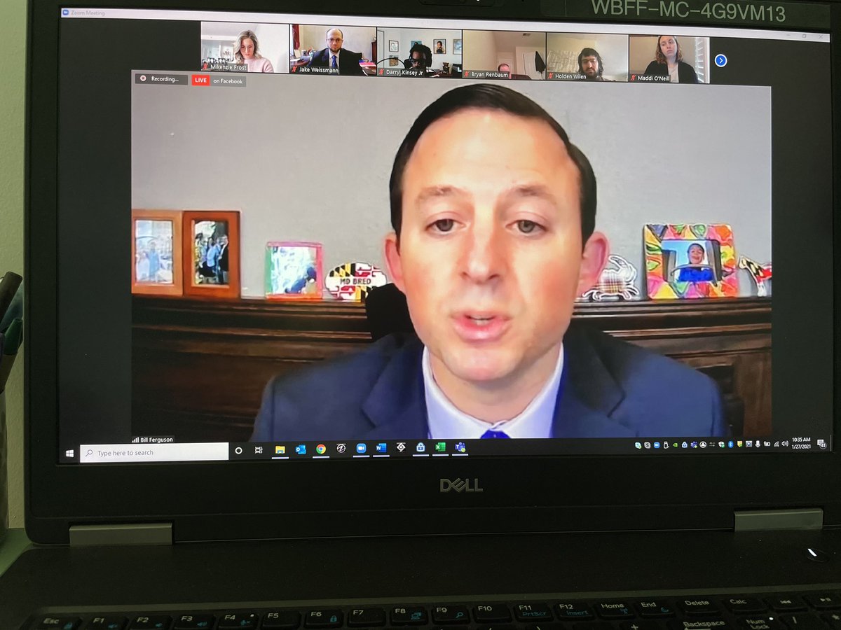 NOW:  @SenBillFerg is detailing a $520M amendment to Gov. Hogan’s $1B COVID Relief plan. Senate President Ferguson says the governor’s proposal is a good start. It’s named the Senate Recovery Now Amendment.  #mdga21