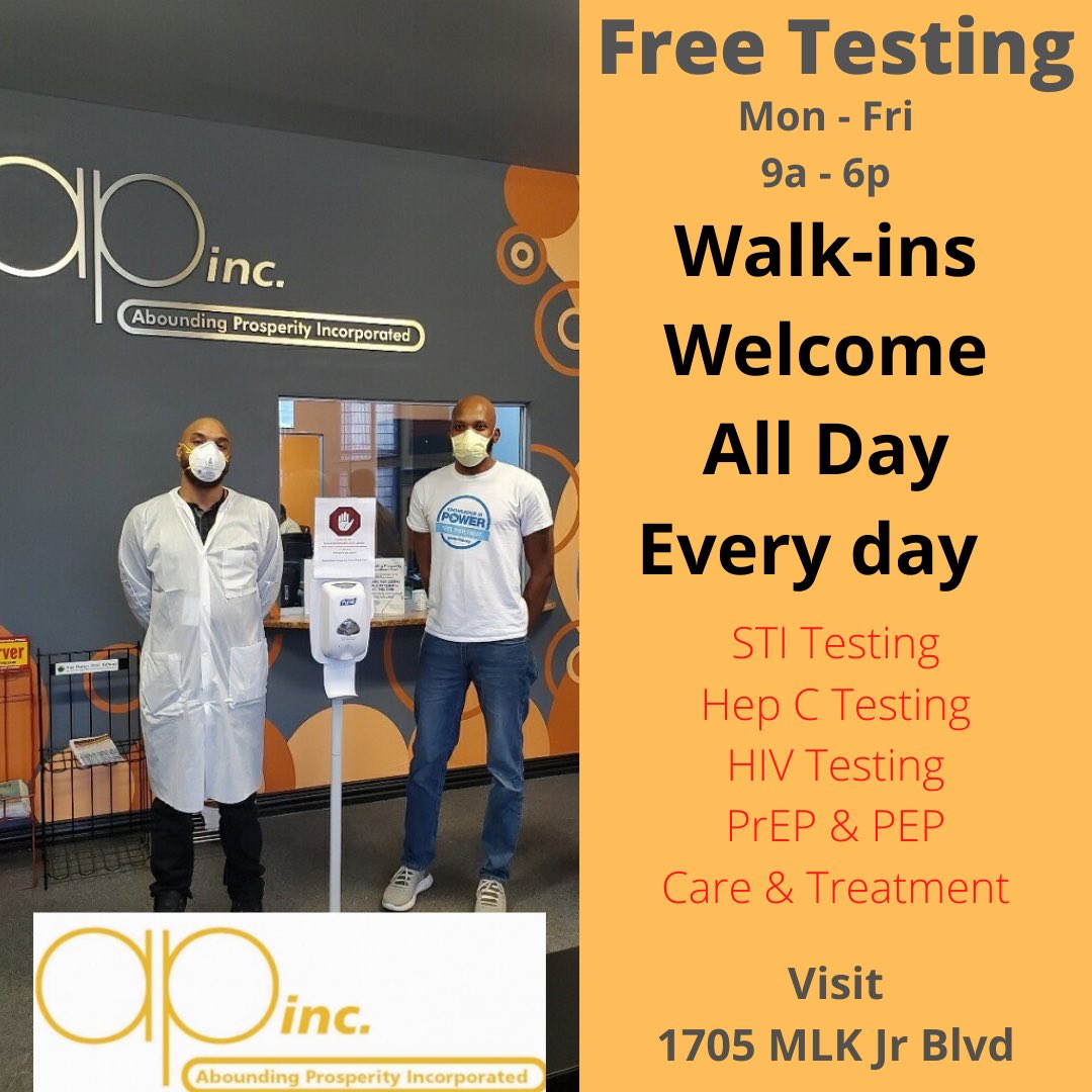 AboundingInc's tweet photo. • Free STI, HepC, and HIV Screenings
• PrEP and PEP available
• Walk in’s are welcome
• Ask about eligibility for $75 PrEP stipend
1705 Martin Luther King Jr Blvd
Suite C
Dallas, TX 75215
9 am to 6 pm
Monday thru Friday
#APInc #APCares #APCommunity https://t.co/jQR6P5hzeQ