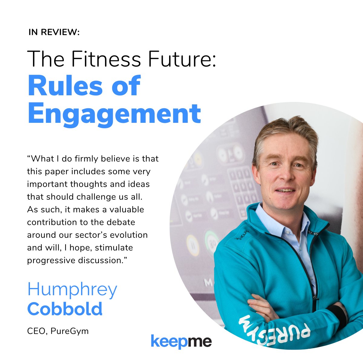 My white paper, #TheFitnessFuture: Rules of Engagement, will be launching next Monday via <a href="/keepme_ai/">keepme.ai</a>. Delighted with the reviews so far, including this one from <a href="/CobboldHumphrey/">Humphrey Cobbold</a>. Reg here to receive a free copy on Feb 1: buff.ly/39lWZFk

#FitnessIndustry #FitnessBusiness
