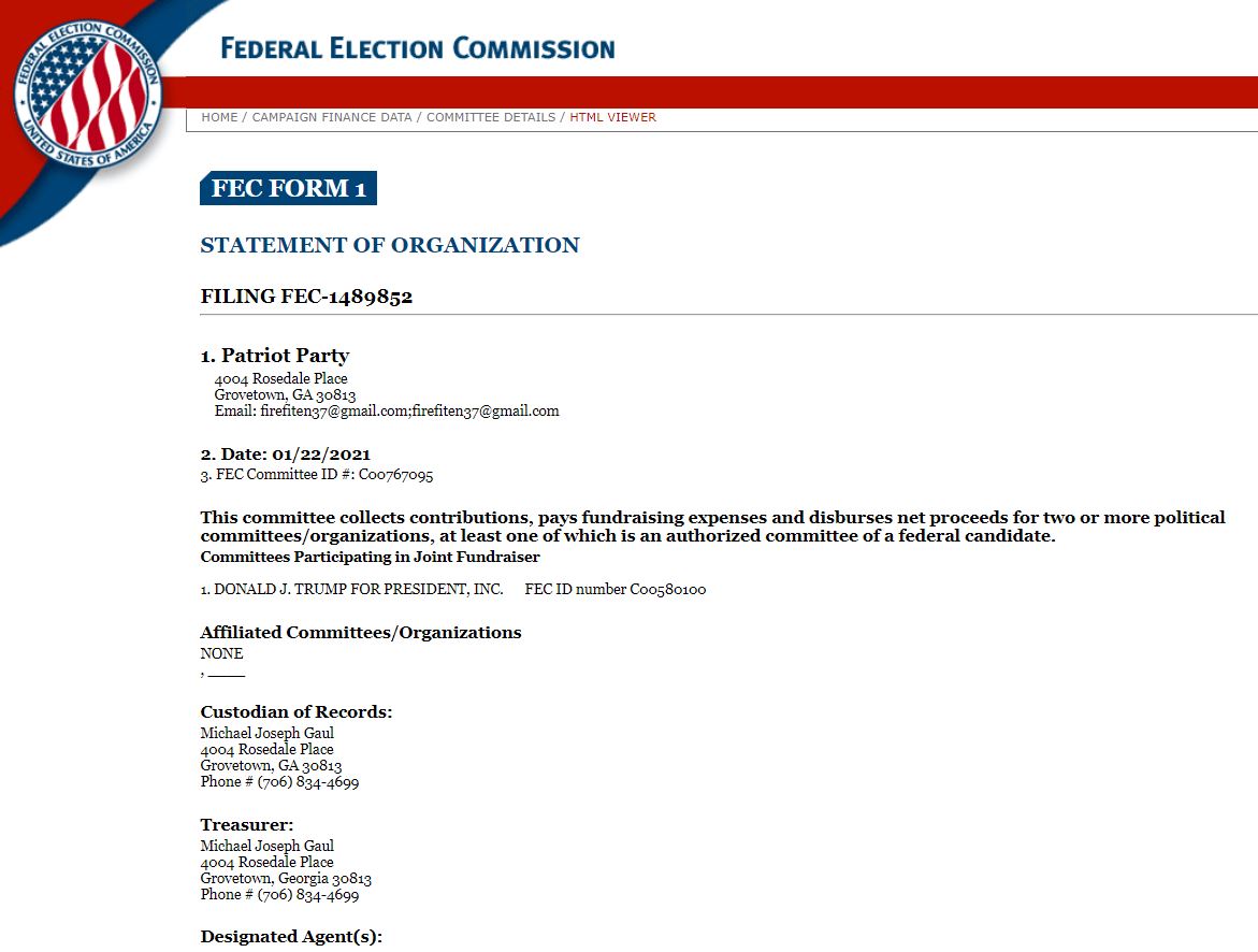 minutepunch's tweet photo. ⚡️🚨 VERIFICATION :

Vous avez certainement dû voir circuler ce document, ces derniers jours.

L'équipe de #Trump a publié un démentie formel, Trump n'est pas à l'origine de ce dépôt "Patriot Party".

Par contre il est bien à la tête de l'organisation "SAVE AMERICA". https://t.co/oSQDVbXE6H