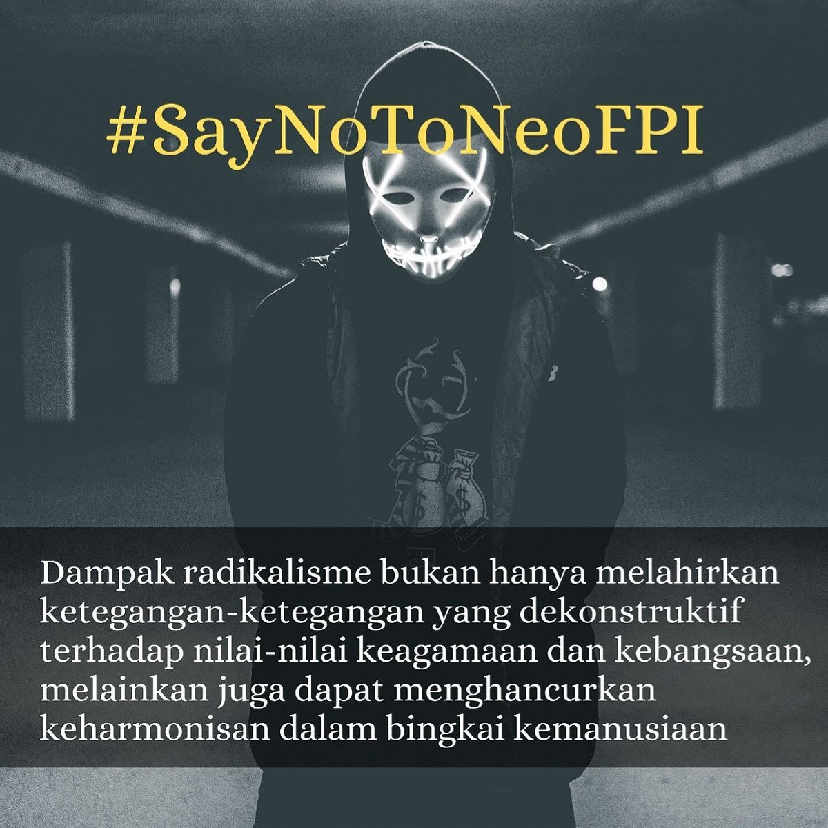 MainiSerti's tweet photo. Sebagaimana telah banyak diketahui, gerakan Islam radikal senantiasa memunculkan polarisasi di tengah masyarakat. #indonesiatanpaFPI #SayNoToNeoFPI
#takusahkhilafah https://t.co/44TiiWsg91