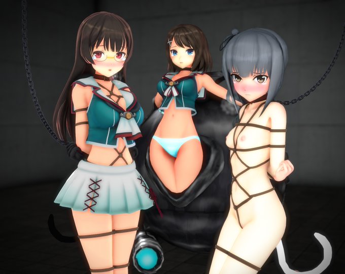 リクエスト内容:
○ワ級に拘束されてる摩耶を鳥海に責めて欲しい
○目隠しと耳栓をされた摩耶改二が霞or鳥海に全身を舐められて絶頂させられる。

「or」ってのが謙虚ですね。 