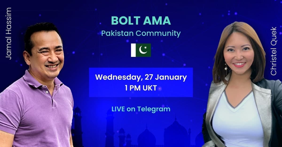 1000xMooncoins's tweet photo. #ICYMI⚡️It's AMA Day, join our Pakistan Community AMA with BOLT Founders Jamal Hassim &amp; Christel Quek!⚡️

Hear the latest updates of BOLT &amp; growth developments for #Pakistan.

Today at 1 P.M GMT
Join via https://t.co/53pO3sjSSL  

#BOLT $ZIL $ETH #Crypto $Alts #Blockchain https://t.co/K9SwN72ckU