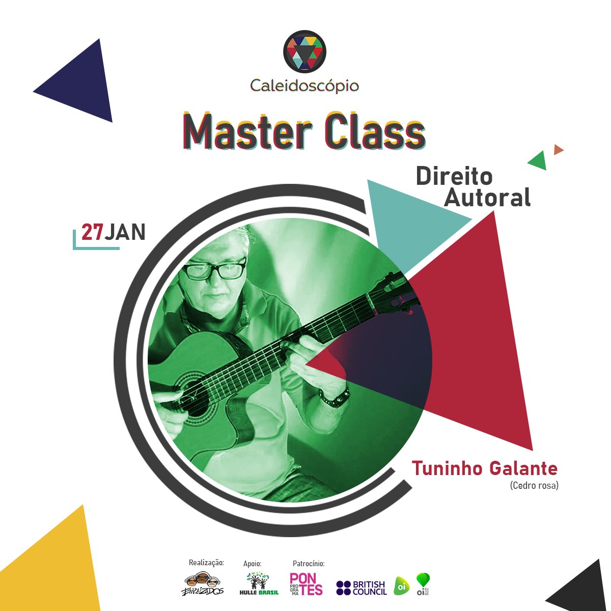 dudumorroagudo's tweet photo. A Master Class de hoje (27) é sobre DIREITO AUTORAL, com Tuninho Galante, da Cedro Rosa Digital. 
Ele é produtor musical e publicitário, tem mais de 30 anos de experiência na indústria criativa.
Link no perfil
#FestivalCaleidoscopio #OiFuturo #BritishCouncil #ProgramaPontes #BRUK https://t.co/pDMxJAKP91