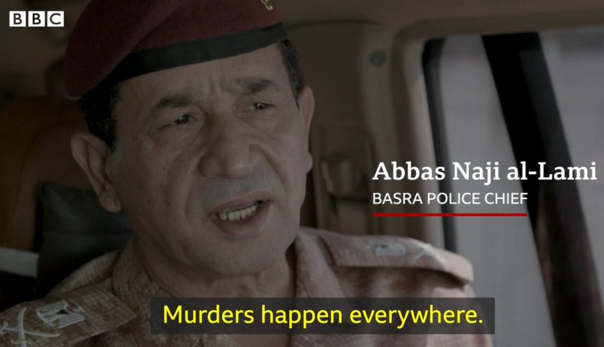 The interview with Basra Police Chief Abbas Naji al-Lami is chilling and totally familiar, the sort of moment that would make my blood boil. When they answer your specific questions with patent lies, it is a kind of game for them. The grosser the lie, the funnier they find it.