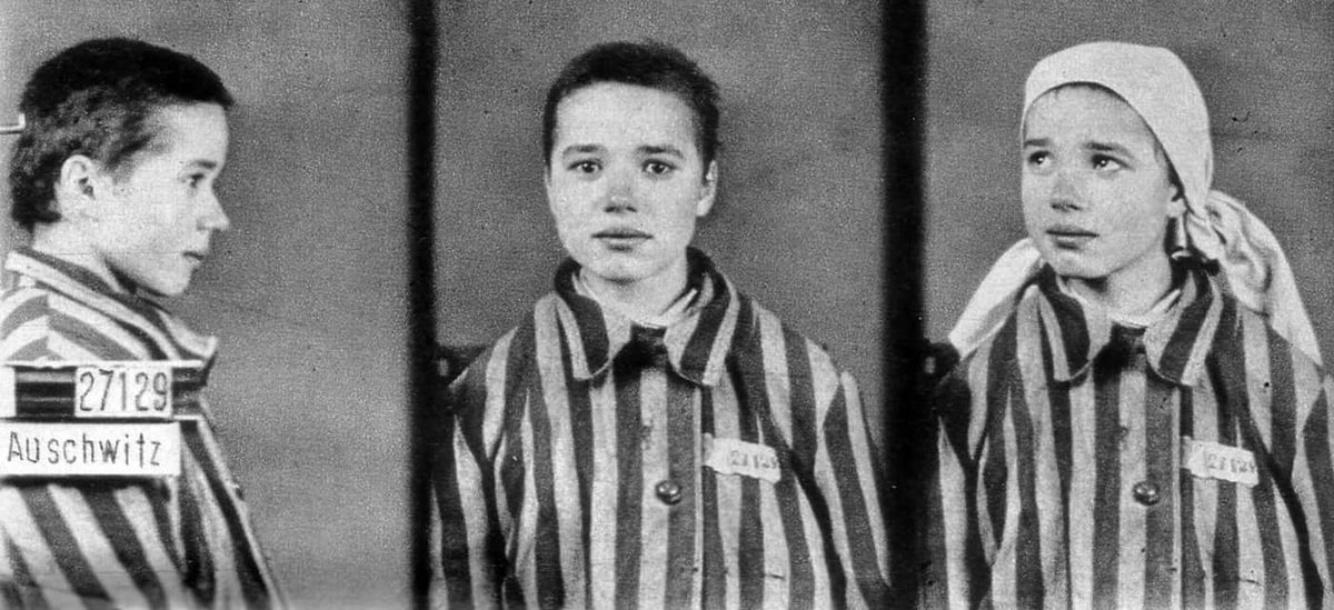 DSouza_Claudia's tweet photo. This is a Colorization of Krystyna Trześniewska
Born in Lubelskie, Poland on 8/12/1929. She was a prisoner at Auschwitz, where she arrived in December 1942. She died there on May 18th 1943.🙁
#neverforgetalwaysremember #HolocaustMemorialDay https://t.co/VBZ8YytEjg