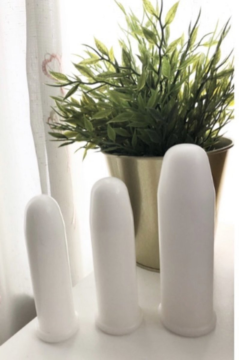 I used these clinical white tubes to slowly stretch my vagina over time until I was “ready for sex” which is something I only knew as penetrative back then. Oh how wrong- shout out to the clitoris!