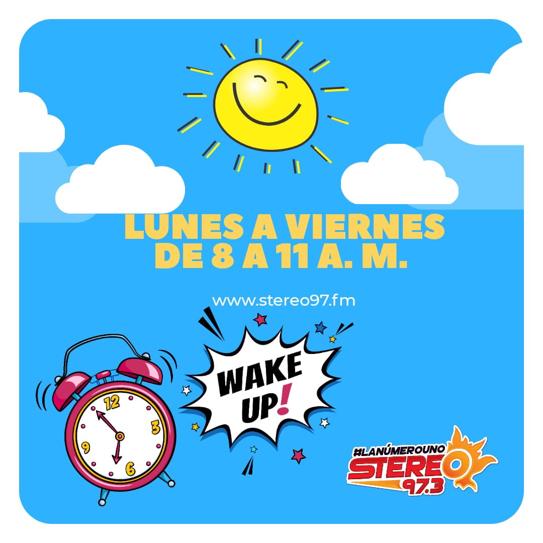 Stereo97's tweet photo. Despierta! Ha comenzado #WakeUp por #Stereo97 🎙 @gianmarcoij  y Melina Gonzales te acompañan hasta las 11:0 h🌞 https://t.co/TIAzzCaSoz