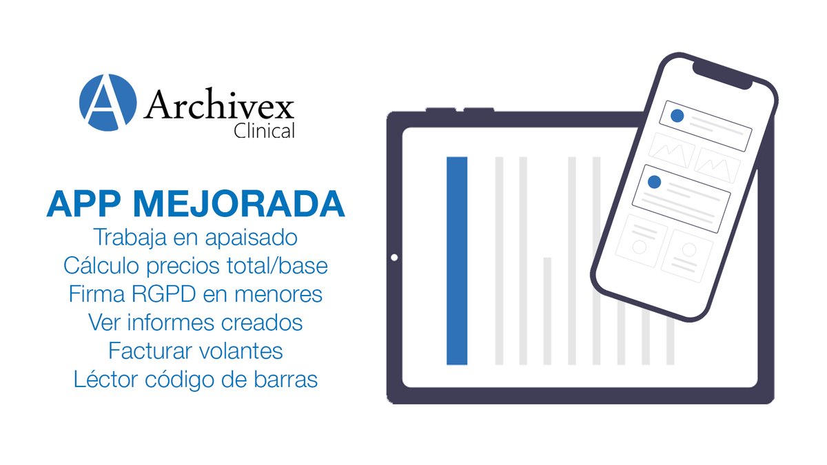 📱APP MEJORADA📱

Disfruta de la nueva aplicación de @ArchivexClinica. Solo sabemos una cosa, OS VA A ENCANTAR 💣

🔁Trabaja en horizontal
📝 Firma RGPD
👁️ Visualiza informes
🎟️ Factura volantes
🔫 Lector de códigos

Descubre un nuevo mundo: archivexclinical.com/blog/app-mejor… 🌐